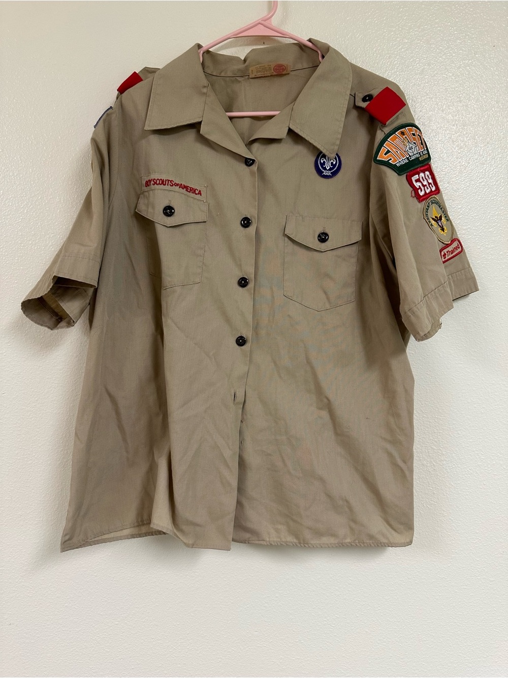Vintage Boy Scout of America Official Blouse with Patches